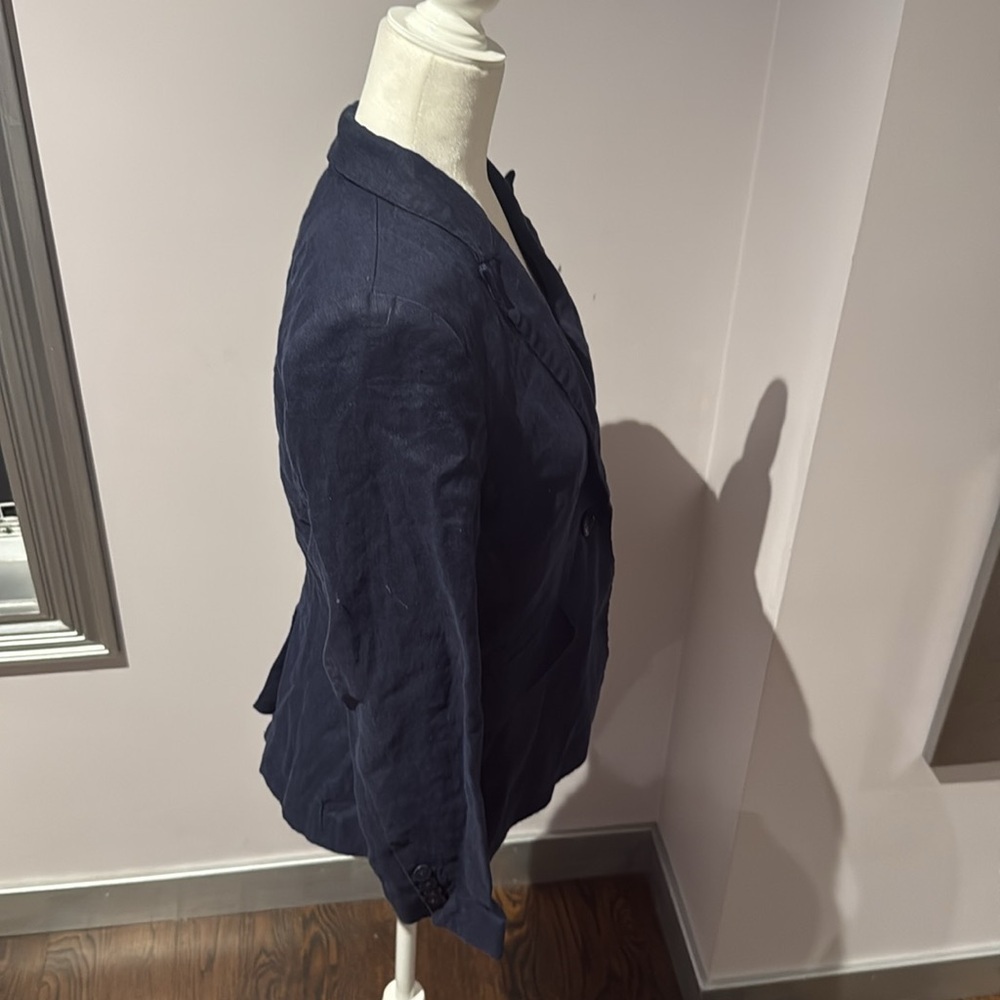 H&M Dark Blue blazer with White Polka Dot Lining size 10 - Picture 3 of 4
